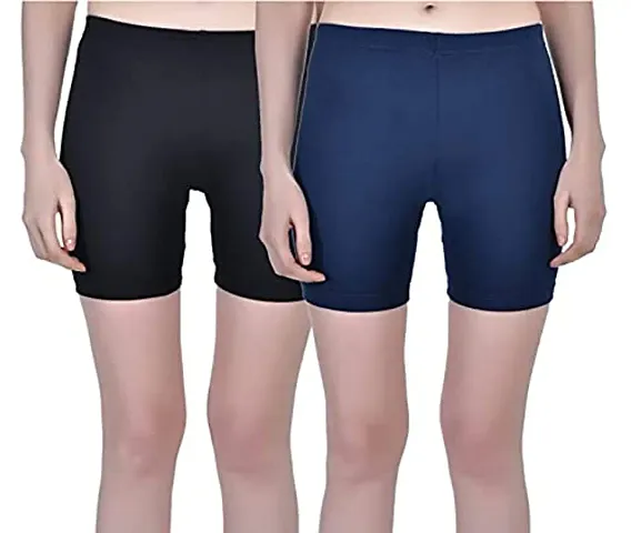 Stylish Nylon Solid Regular Shorts For Men Pack Of 2