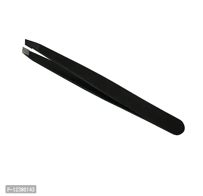 Zhunmun Professional Slant Tip Tweezer Plucker for Eyebrow, Upper Lips, Blackhead Removal, Facial Hair For Women & Men, Black| Tweezers Set | Tweezers For Hair Removal