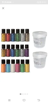 Red Ballons Eye Glitter Powder Set And Nail Art Decoration with Glitter Gum 18 Bottles with 2 Glue Gum-thumb3