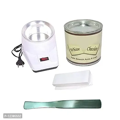 Zhunmun Warmer Automatic Hot Wax Heater for Hard, Strip and Paraffin Waxing with wax strip, knife and white chocolate wax for women |KIT COMBO|-thumb0