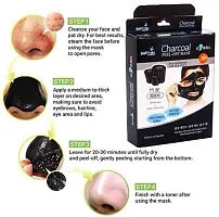 Zhunmun bamboo Charcoal Peel off Mask Oil Control Anti-Blackhead Enriched with Fruits Extract and Vitamin-E Firmly Removes Dirt and Impurities from Skin Pack of 1 (6 Pouches)-thumb2