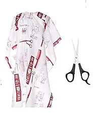 Zhunmun Printed Hair Cutting Apron Cape For Saloon, Waterproof Shampoo Hair Cutting Cloth Apron Cape For Men And Women Makeup Apron (White, Set Of 1)-thumb1