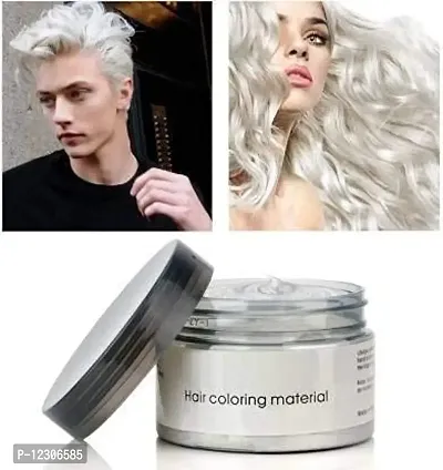 Zhunmun unisex easily washable hair color wax Hair Color ,Silver and green-thumb3