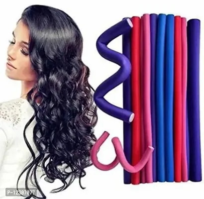 Zhunmun Hair Curling Flexi Rod Magic Hair Foam Rollers Soft Twist Hair Curler Rods for Your Hair Without Heat Curly Hairstyle Hair Curler (Multicolor)-thumb4