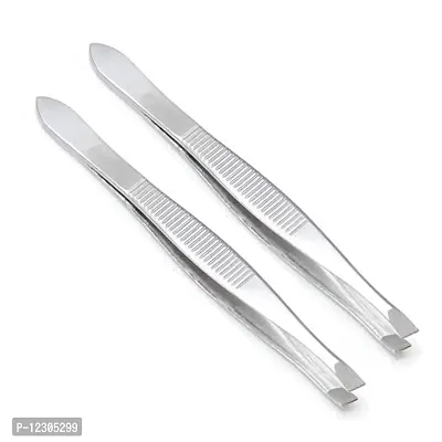 Zhunmun Slant Tip Tweezers & Eyebrow Plucker for Upper Lip, Eyebrows & Blackhead - Pack of 2-thumb0