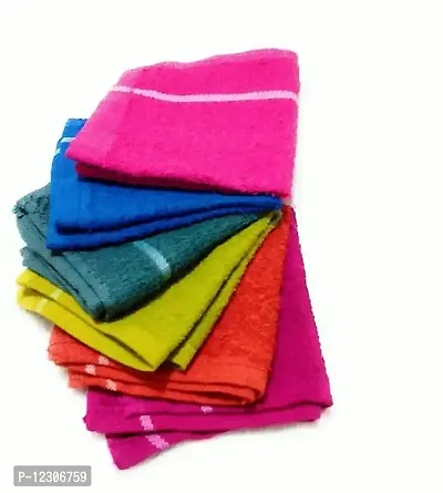 Zhunmun Cotton Face Towel 300 GSM (Pack of 6 , Multicolour)-thumb0