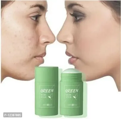 Red Ballons Facial Green Tea Purifying Clay Stick Face Mask Oil Control Anti Acne Eggplant Cleaning Solid Mask (40 ml)