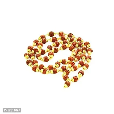 Red Ballons Gold Plated Rudraksha Chain Necklace for Men and Women-thumb4