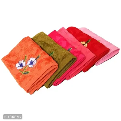 Red Ballons Multi-Color Super Soft Self Designed Floral Face Towel with Embroidery (Pack of 6)| face Towels for Men & Women| Combo Pack of 6 face Towels| Embroidery face Towels-thumb2