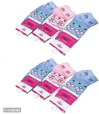 Zhunmun Super Soft Cotton Multicolored Socks for Boys & Girls (Pack of 6 Pairs)