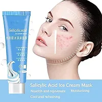 Zhunmun Natural Salicylic Acid Ice Cream Mask Tube for Face Gel Hydrating Moisturizer Cleanser for Dry/Sensitve Skin, Blackheads Remover, Nourish Men Women 240 ml Combo pack of 2 (240 ml)-thumb1