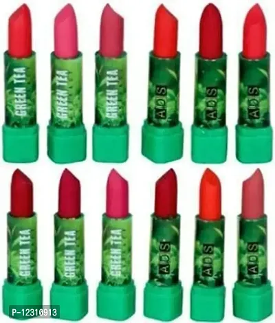 Zhunmun Non-Smudging Green Tea Extracts Matte Lipstick Set for Women - Pack of 6