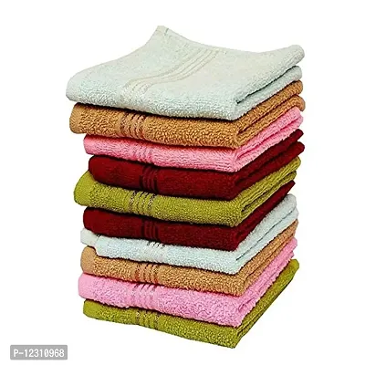 Red Ballons Super Soft Fresh 100% Cotton Face Face Towel Plain, Handkerchiefs (12 Pieces_Multi Color)