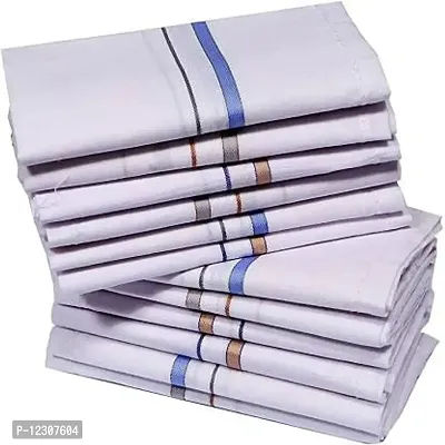 Zhunmun Rumal White SW Formal cotton Handkerchief Pack Of 12 [""White""] Handkerchief (Pack of 12)