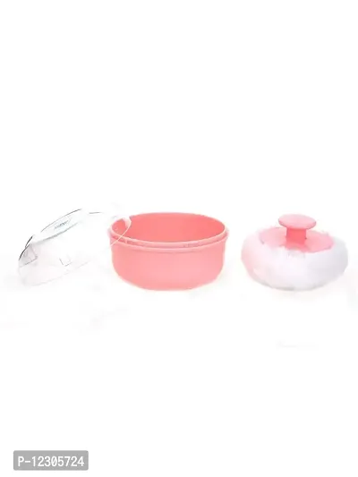 Zhunmun Portable Baby Skin Care Powder Puff with Box Holder Container for New Born and Kids for Baby Face and Body (Pink)-thumb2