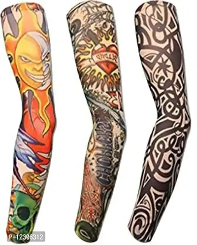 Red Ballons Nylon Pack of 3 Tattoo Arm Sleeve for Boys, 3 pcs Temporary Tattoo Sleeves 3pcs Set Arts Temporary Fake Slip On Tattoo Arm Sleeves?(Size - L, Multicolor), Unisex arms Sleeve