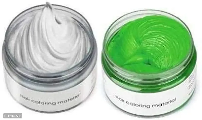 Zhunmun unisex easily washable hair color wax Hair Color ,Silver and green