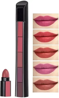 Red and Nude Matte Finish 5In1 Lipstick (Pack Of 2)-thumb2