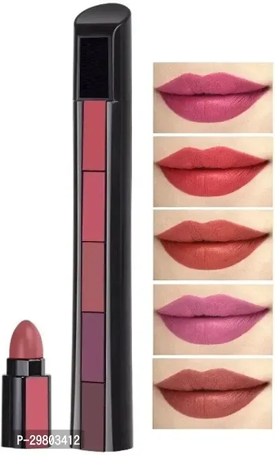 Red and Nude Matte Finish 5In1 Lipstick (Pack Of 2)-thumb3