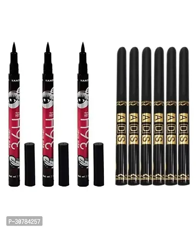 6  ADS Pencil Kajal Pencil Eyeliner + 36Hr Sketch Eye Liner  3 Pcs