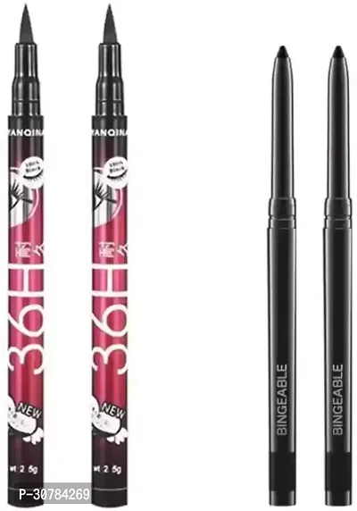 Waterproof BLACK ADS Kajal stay up to 16 hours (Pack of 2) 36h Sketch pen eyeliner (Pack of 2)-thumb0