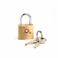 TSA Colored Gold Approved Suitcase Padlock - Key-thumb1