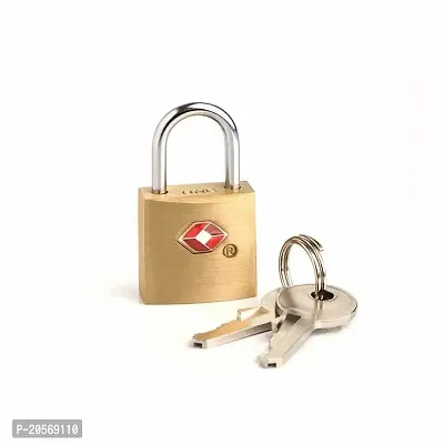 TSA Colored Gold Approved Suitcase Padlock - Key-thumb2