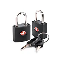 TSA Coloured (Black) Approved Suitcase Padlock - Key-thumb2