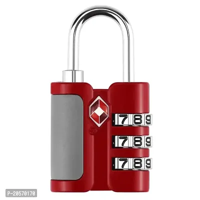 Xingli TSA 3 Digit Grip (RED) Approved Customs Lock Combination Code Travel Lock