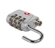 TSA 3-Digit (Silver) Dial Lock for suitcases, lockers, Filling cabinets, toolboxes and Bags.-thumb3