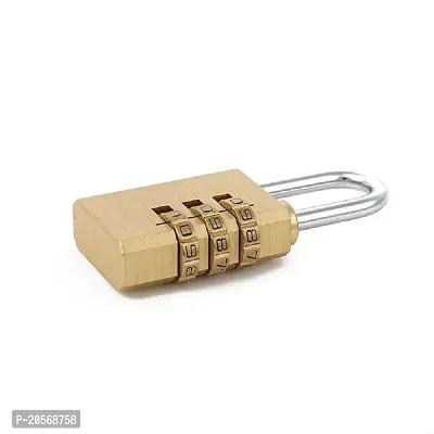Xingli 3 Digit Golden Small Digital Door Lock Code Change, Password Door Digital Lock, Travel time Luggage Lock-thumb3