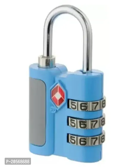 Xingli TSA 3 Digit Grip (Sky Blue) Approved Customs Lock Combination Code Travel Lock-thumb0