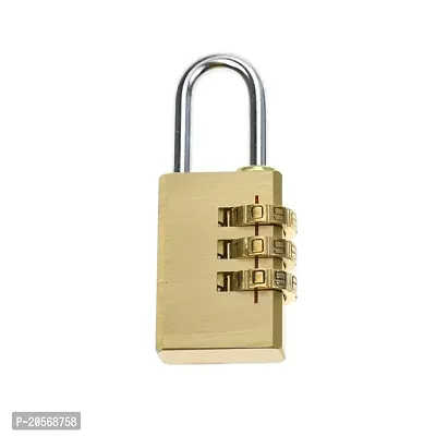 Xingli 3 Digit Golden Small Digital Door Lock Code Change, Password Door Digital Lock, Travel time Luggage Lock-thumb0