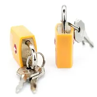 TSA Coloured (Yellow) Approved Suitcase Padlock - Key-thumb2