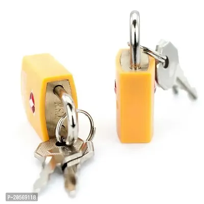 TSA Coloured (Yellow) Approved Suitcase Padlock - Key-thumb3