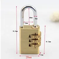 Xingli 3 Digit Golden Small Digital Door Lock Code Change, Password Door Digital Lock, Travel time Luggage Lock-thumb3