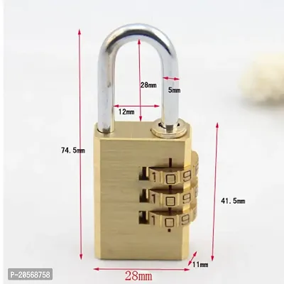 Xingli 3 Digit Golden Small Digital Door Lock Code Change, Password Door Digital Lock, Travel time Luggage Lock-thumb4