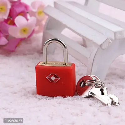 TSA Coloured Approved Suitcase Padlock - Key - (Red)