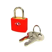 TSA Coloured Approved Suitcase Padlock - Key - (Red)-thumb1