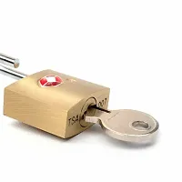 TSA Colored Gold Approved Suitcase Padlock - Key-thumb3