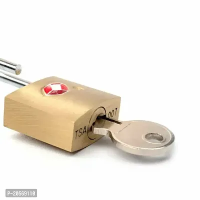 TSA Colored Gold Approved Suitcase Padlock - Key-thumb4