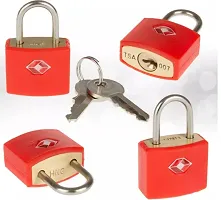 TSA Coloured Approved Suitcase Padlock - Key - (Red)-thumb2