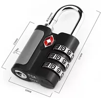 Xingli TSA 3 Digit Grip (RED) Approved Customs Lock Combination Code Travel Lock-thumb3