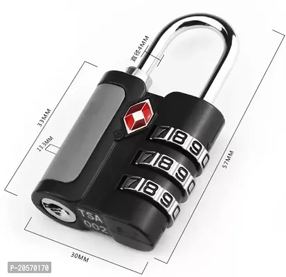 Xingli TSA 3 Digit Grip (RED) Approved Customs Lock Combination Code Travel Lock-thumb4