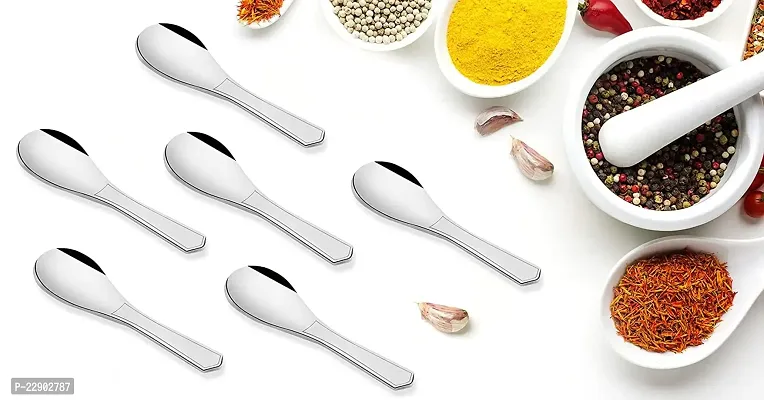 Amzgear Stainless Steel Small Set of 12 Pieces Masala Spoon, Set for Home/Kitchen Rust Proof High Durable Stylish Dishwasher Safe, Length 9 cm-thumb3