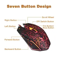 Bloodbat MFTEK Backlight 6 Button USB Gaming Mouse with 3200DPI, 1.5 Metre Nylon Braided Cable, Ergonomic Design (Black)-thumb1
