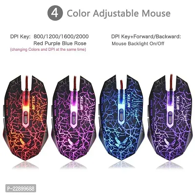 MFTEK Tag 2 2000 dpi LED Backlit Wired Gaming Mouse with Unbreakable ABS Body (Black)-thumb3