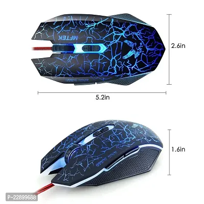 MFTEK Tag 2 2000 dpi LED Backlit Wired Gaming Mouse with Unbreakable ABS Body (Black)-thumb5