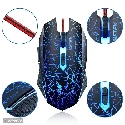 MFTEK Tag 2 2000 dpi LED Backlit Wired Gaming Mouse with Unbreakable ABS Body (Black)-thumb4