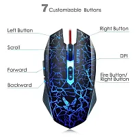 MFTEK Tag 7 2000 dpi LED Backlit Wired Gaming Mouse with Unbreakable ABS Body (Black)-thumb1